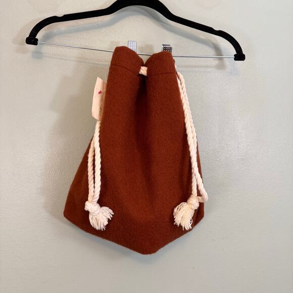 Hudson's Bay Drawstring Bag Burnt Orange Wool Storage Beach Travel Lined NWT - Picture 5 of 9